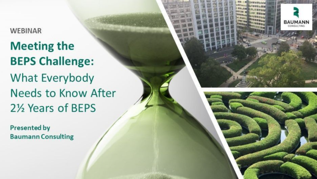 Meeting the BEPS Challenge What Everybody Needs to Know Webinar